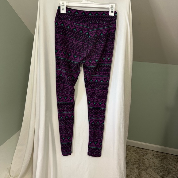 LulaRoe Stretchy Purple Patterned Womens Leggings One Size - Picture 3 of 6